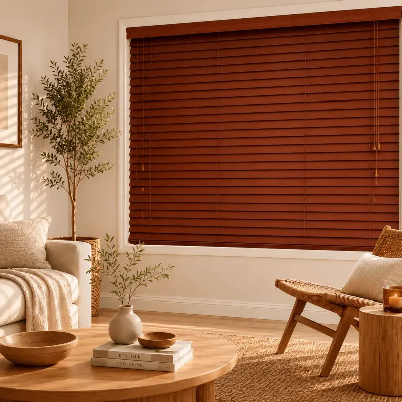 CORTINA VENECIANA MADERA NATURAL 160 CM en Terracota - Textiles, Uruguay | HomeTouch