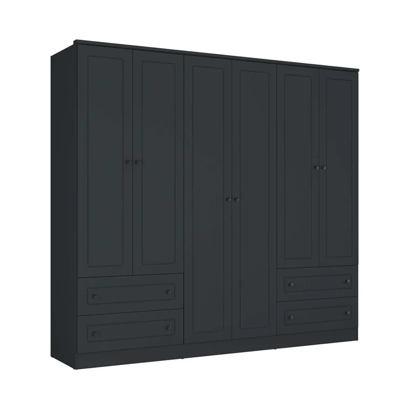 Placard 6 Puertas Mdf Gris Americano Plus en Gris - Roperos y placares, Uruguay | Divino, vista 3