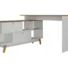 Escritorio en "L" con 2 puertas Nogal/Blanco - Escritorios y sillas de escritorio, Uruguay | Que Sal Muebleria, vista 6 de 11