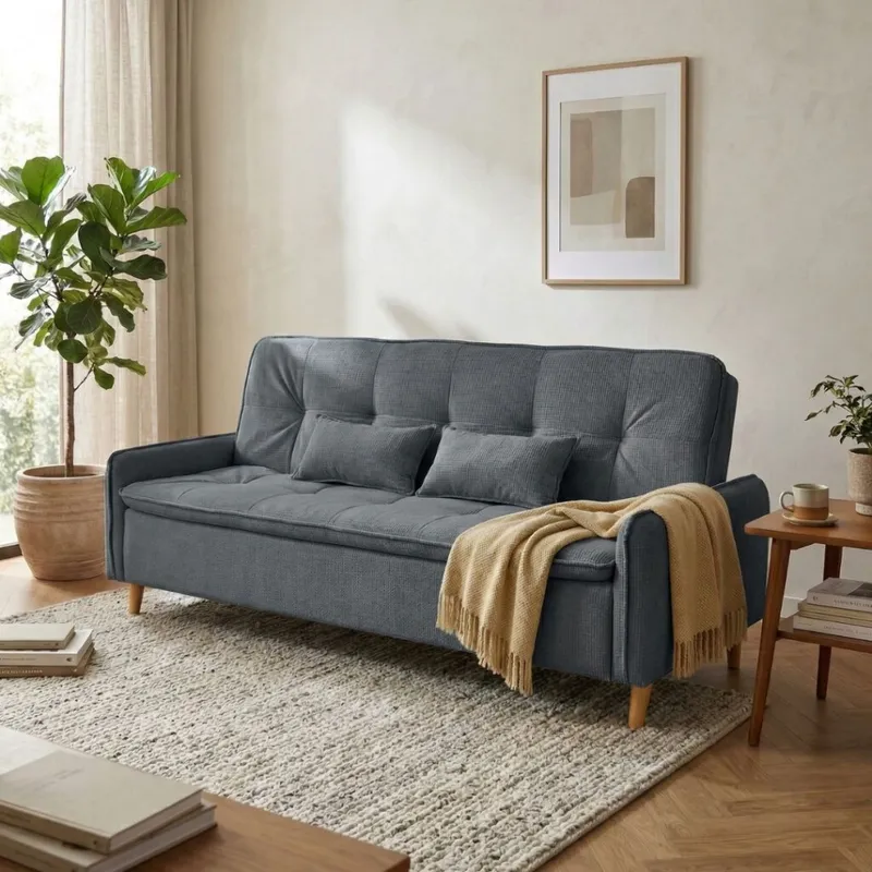 Sofa cama Donna - 3 Cuerpos - Gris Azulado en Beige - Sillones y sofás, Uruguay | Rústico Hogar