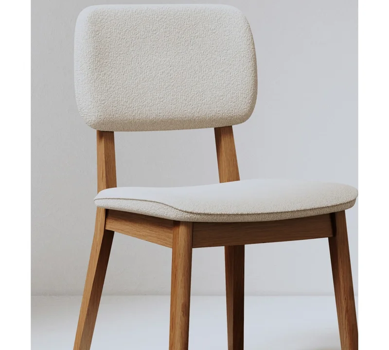 Silla de Comedor Classic - Línea Manhattan - - Tela Bouclé/Natural en Beige - Sillas, Uruguay | Rústico Hogar, vista 5