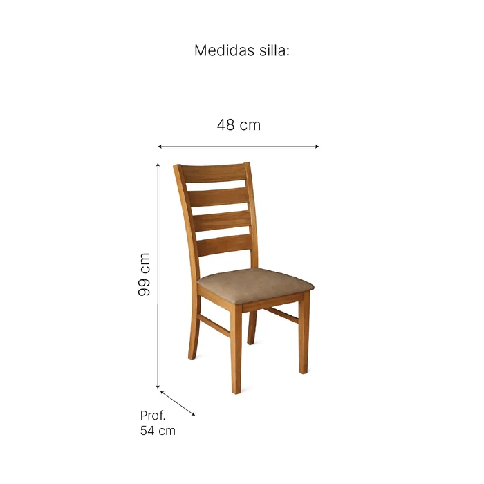 Juego De Comedor Mesa Rectangular 6 Sillas Madera en beige oscuro
Medidas - Muebles, Uruguay | Soy Hogar, vista 8