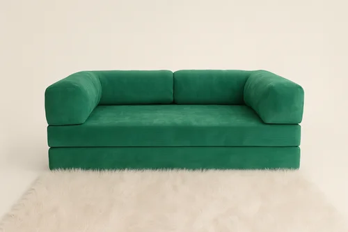 Sofá Teddy (Pana trama gruesa y fina) en Verde - Sillones y sofás, Uruguay | Bloop Home