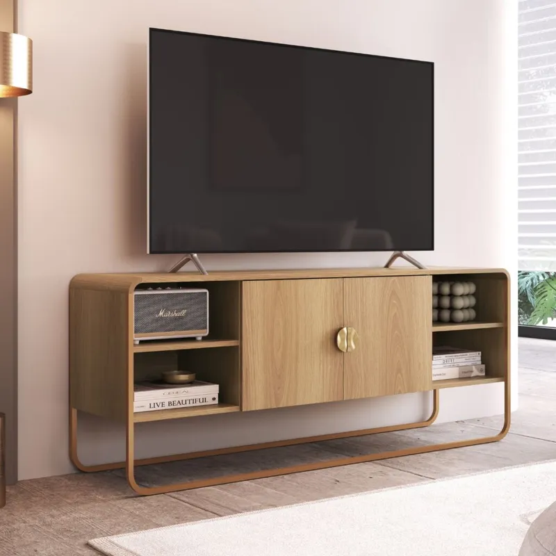 Rack Luna - Chico - Natural en Marrón - Muebles para TV, Uruguay | NYR