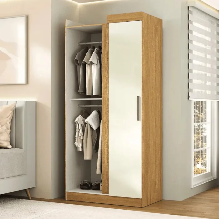 Ropero Placard Modular 1 Puerta Con Estantes 100% Mdp en Madera natural - Roperos y placares, Uruguay | Soy Hogar, vista 2