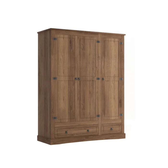 Ropero Mexicano 3 Puertas Nogal 100% Madera en Marrón - Roperos y placares, Uruguay | Albanés