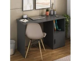 Escritorio 1 Estante y 1 Puerta Nogal en Gris - Escritorios, Uruguay | Quesal, vista 6