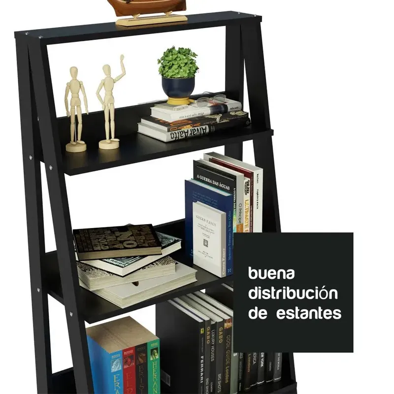 Estanteria Escalera Biblioteca Sofia - Balton Hogar en Negro - Bibliotecas, Uruguay | Balton