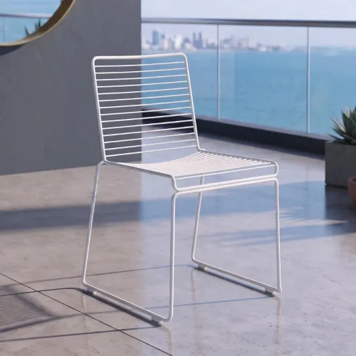 Silla De Exterior Metal Apilable - Blanco en Blanco - Sillas, Uruguay | Ecowood