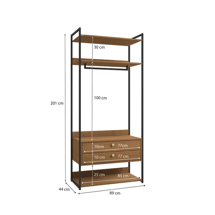 Closet Abierto Modular P47 - Linea Industrial en Madera natural - Roperos y placares, Uruguay | Balton, vista 6