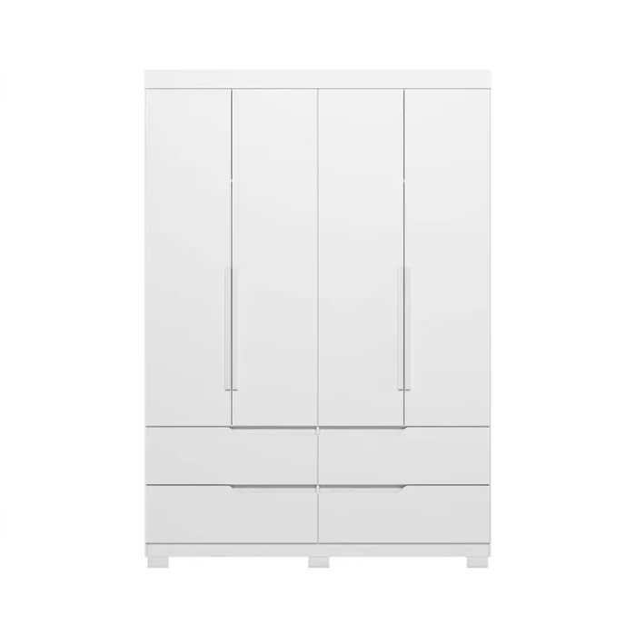Ropero 4 puertas 4 cajones - Doble - Blanco en Blanco - Roperos y placares, Uruguay | Rústico Hogar, vista 2