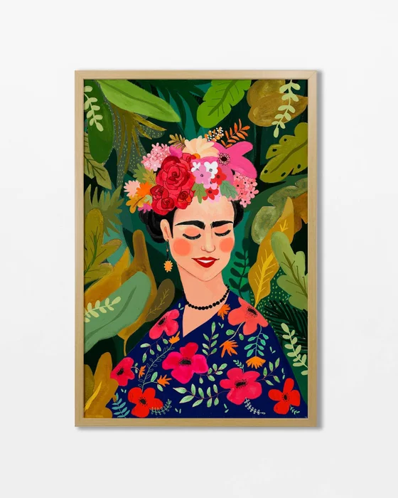 Frida Khalo ilustrada en Multicolor - Láminas, Uruguay | La Cuadrería