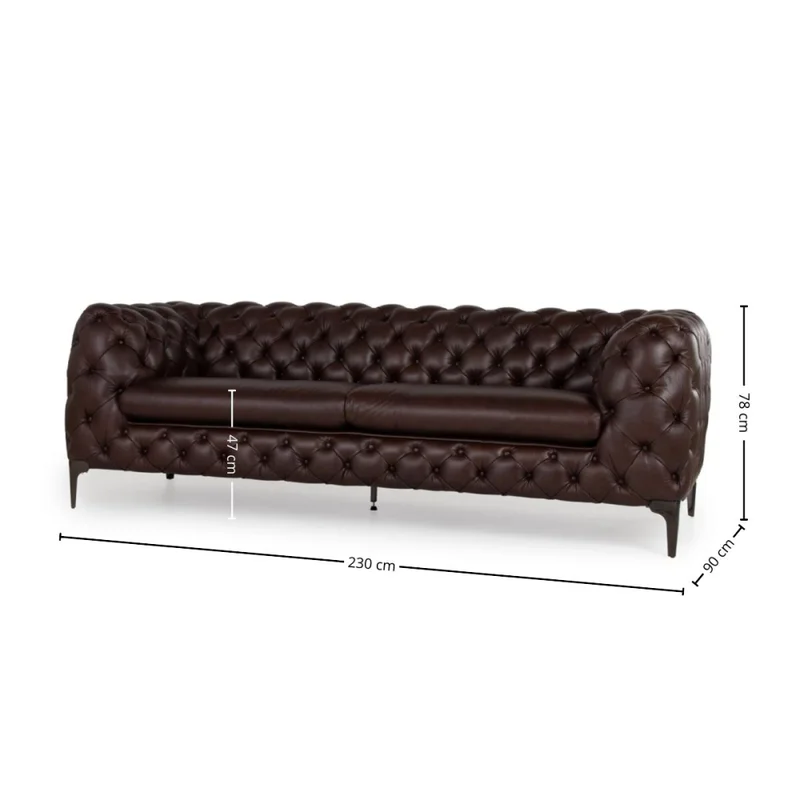 Sofá Rembrandt - Cuero Advanced - 3 cuerpos - Havana - (Preventa) en Marrón - Sillones y sofás, Uruguay | Nyr, vista 6