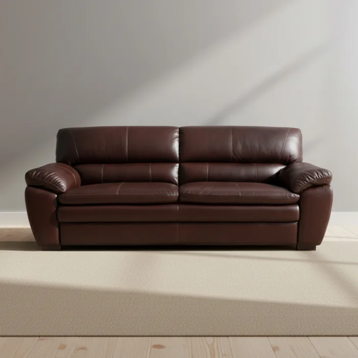 Sofá 3 Cuerpos Cuero-100-natural Marron New Focus Cognac en Marrón - Sillones y sofás, Uruguay | Divino
