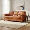 SOFA 3 CUERPOS - MODELO ALIAS - TAPIZADO EN CUERO - COLOR MARRON CLARO en Marrón - Sillones y sofás, Uruguay | Champagne Home, vista 2 de 5