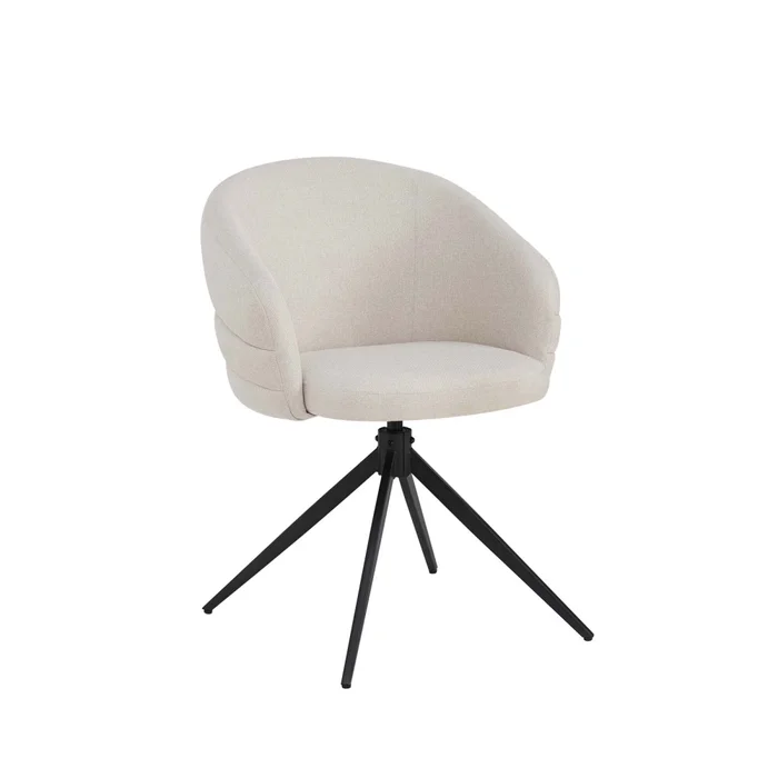 Silla De Comedor Metal-y-tela Natural-beige Lia en Beige - Sillas, Uruguay | Divino, vista 2