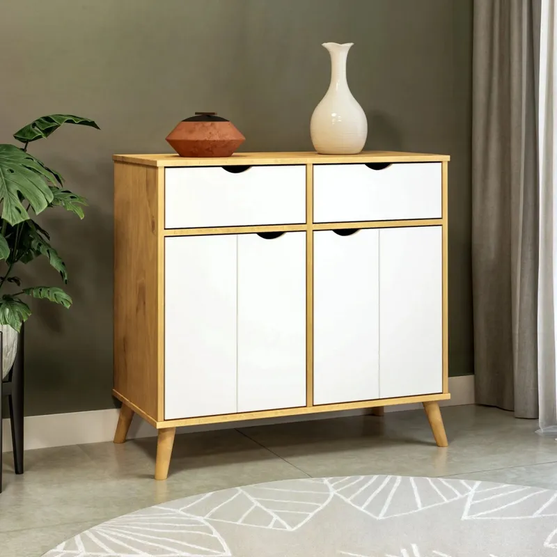 Cómoda 2 puertas 2 cajones - Linea Dublin - Blanco en Blanco - Cómodas, Uruguay | Rústico Hogar