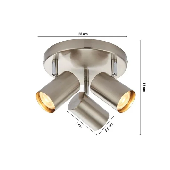Luminaria de Techo Leticia Triple Aluminio en Plateado - Lámparas colgantes, Uruguay | Serlux, vista 5