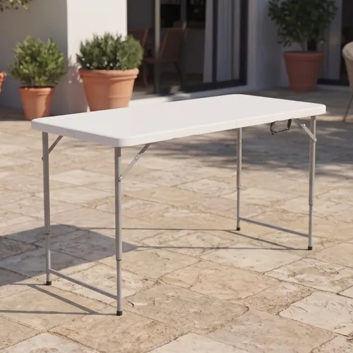Mesa Plegable altura ajustable 120 cm Blanco en Blanco - Muebles para el exterior, Uruguay | Rústico Hogar