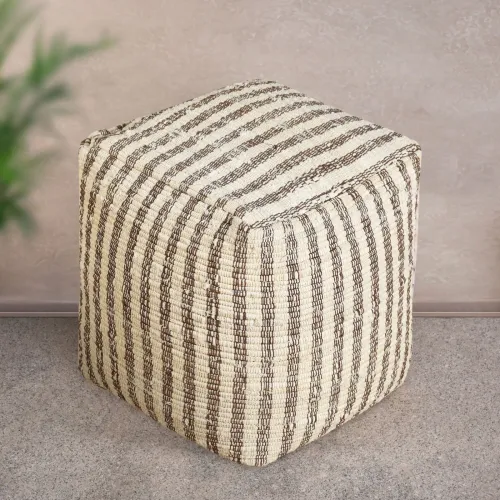 Pouf Kameel Marrón Algodón Denim en Marrón - Textiles, Uruguay | Divino