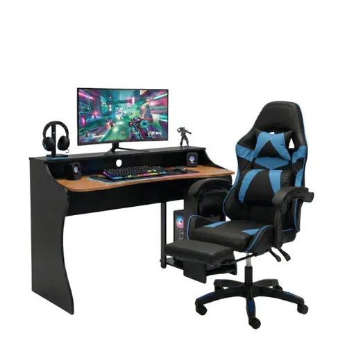 Combo Escritorio + Silla Gamer - Azul en Multicolor - Escritorios y sillas de escritorio, Uruguay | Rústico Hogar