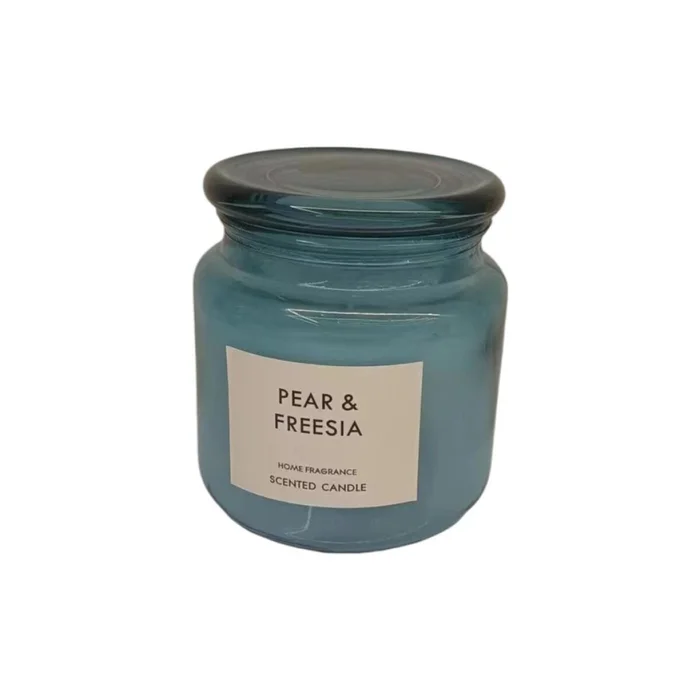 VELA FRASCO C/TAPA VIDRIO D10x11CM CELESTE COTTON en Azul - Velas y Portavelas, Uruguay | Decohogar, vista 2