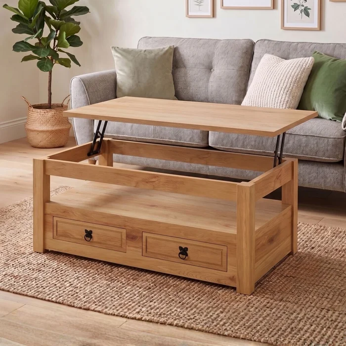 Mesa de centro Articulada - Linea Mexicana - Natural en Madera natural - Mesas de living, Uruguay | Rústico Hogar