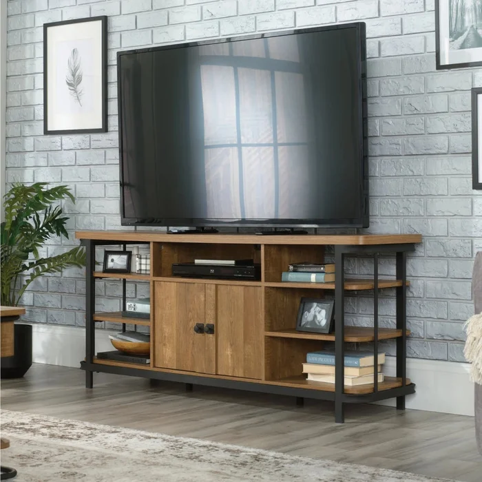 Rack Tv Múltiple Estantería y Puertas - Sauder en Madera natural - Muebles para TV, Uruguay | Ecowood, vista 2