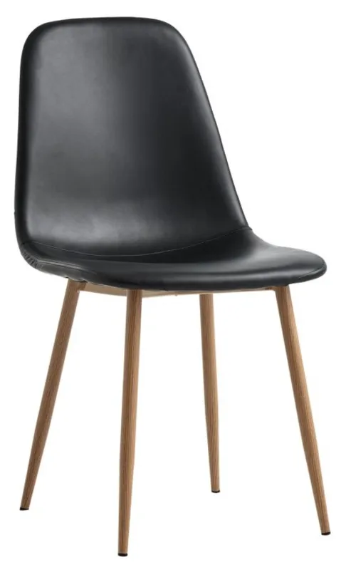 Silla de comedor JONSTRUP polipiel negro en Madera natural - Sillas, Uruguay | JYSK