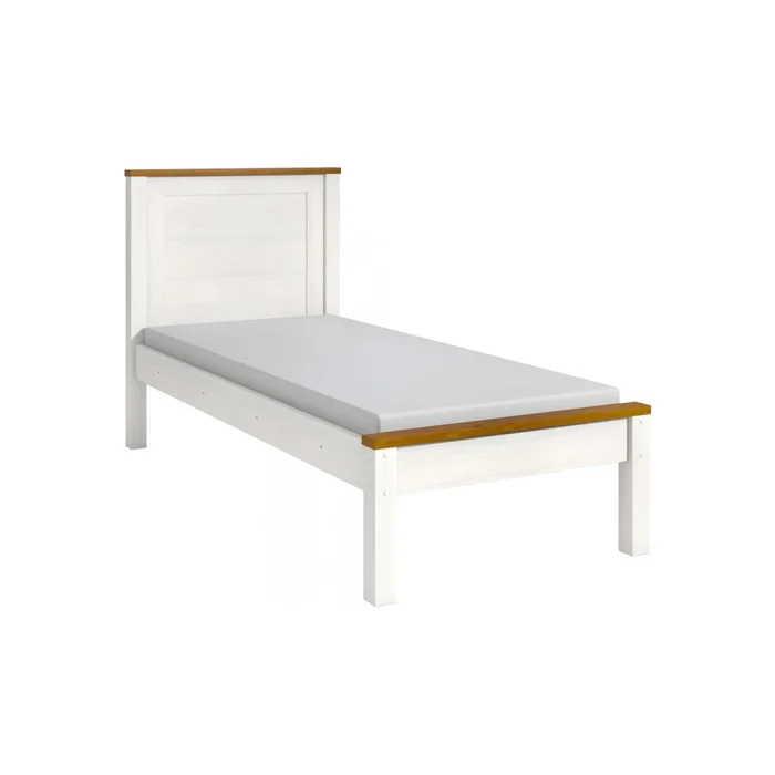 Cama 1 Plaza Pino Natural-beige Topazio en Blanco - Dormitorio, Uruguay | Divino, vista 2