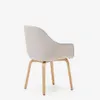 Silla Aleli - de chenilla beige y patas de madera maciza de fresno con acabado natural en Beige - Sillas, Uruguay | Kavehome, vista 9 de 10