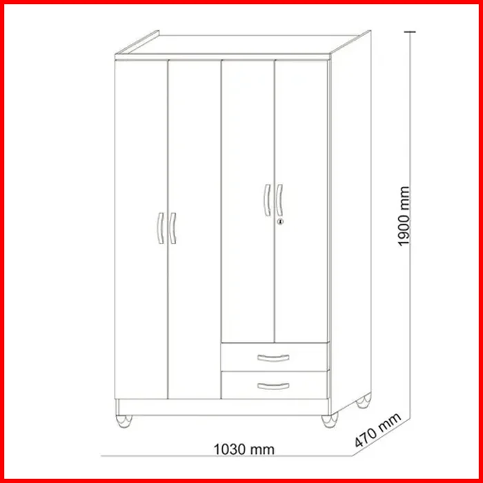 Ropero Line 4 puertas – Line 10065 - Roperos y placares, Uruguay | Punto Unión, vista 3