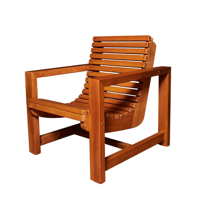 Sillón curvo 1 cuerpo exterior — Serra Amoblamientos en Madera natural - Muebles para el exterior, Uruguay | Serra Amoblamientos, vista 4