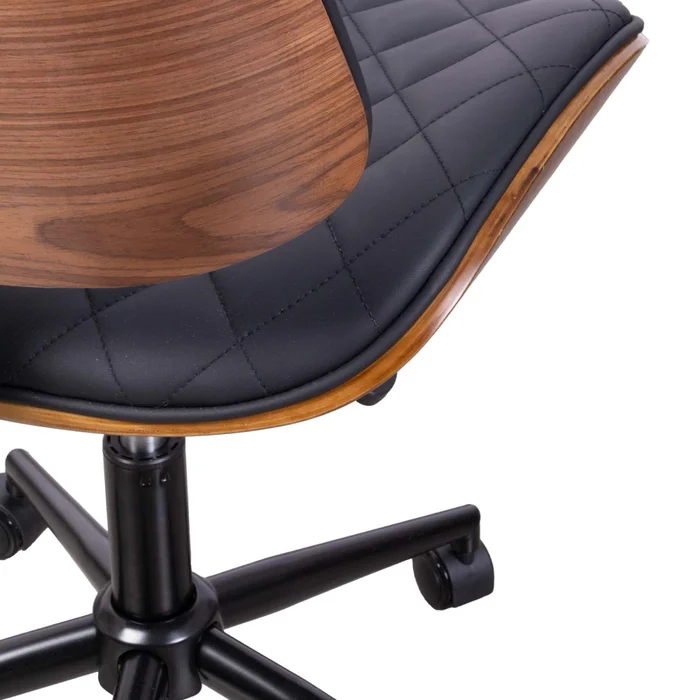 Asiento Oficina Madera-y-pu Negro Elegant en Negro - Sillas de escritorio, Uruguay | Divino, vista 6