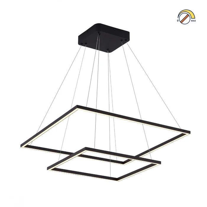 Colgante led dos Marcos 60 + 40cm 70W Dimerizable NEGRO en Negro - Lámparas colgantes, Uruguay | Iluminica, vista 2