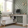 Escritorio en "L" con 2 puertas Nogal/Blanco - Escritorios y sillas de escritorio, Uruguay | Que Sal Muebleria, vista 7 de 11