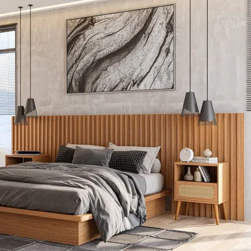 Respaldo 3 Metros con Listones de Madera 100% Mdf en Madera natural - Respaldos de cama, Uruguay | Balton