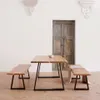 Mesa Alaia - 160 x 90 cm madera maciza de acacia patas de acero acabado negro en Natural, Negro - Mesas de comedor, Uruguay | Kavehome, vista 3 de 8