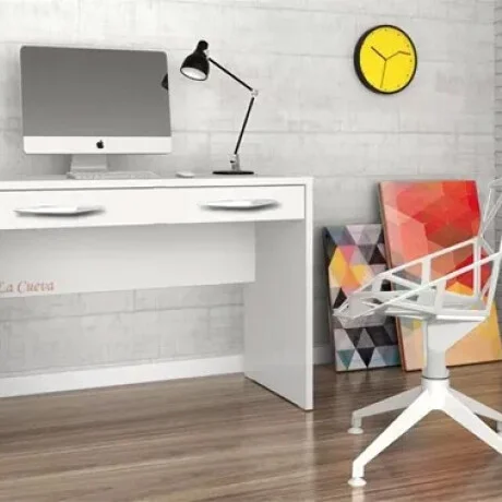 Escritorio 1 cajon - Blanco en Blanco - Escritorios, Uruguay | La Cueva Muebles, vista 6