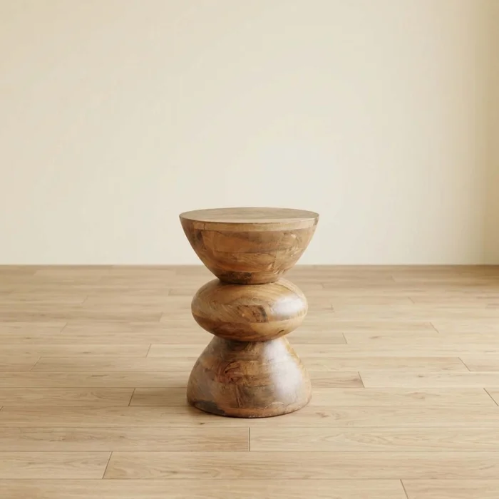 Mesa Lateral Madera-de-mango Natural-beige Ibiza Natural en Madera natural - Mesas de living, Uruguay | Divino