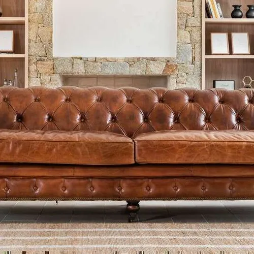 SILLON CHESTERFIELD - CUERO ITALIANO - XL en Marrón - Sillones y sofás, Uruguay | La Iberica