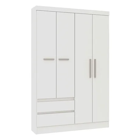 Ropero 4 puertas - Blanco en Blanco - Roperos y placares, Uruguay | La Cueva Muebles, vista 5