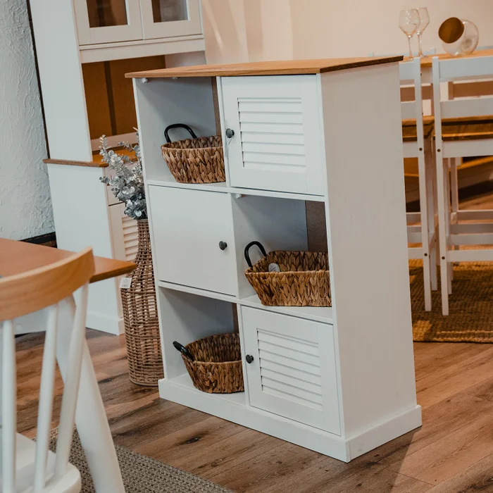 Estantería - 3 Puertas - Línea Oslo - Blanco en Blanco - Bibliotecas, Uruguay | Ecowood