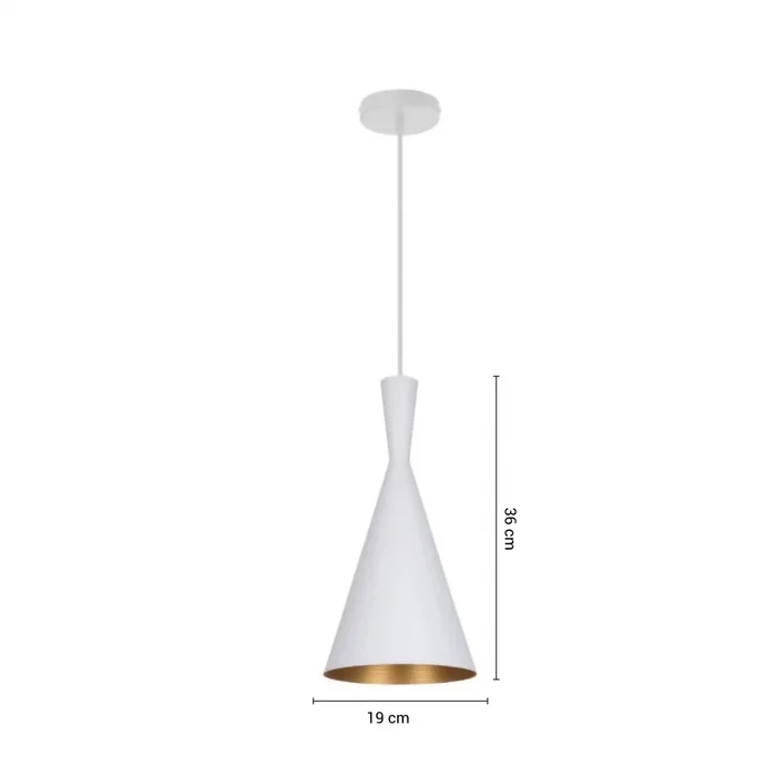 Luminaria Colgante Geisha 1 Blanca ø 19 cm en Blanco - Lámparas colgantes, Uruguay | Serlux, vista 5