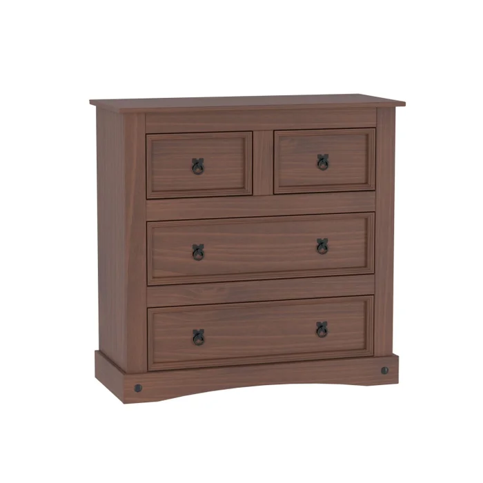 Aparador Comoda Cajonera Linea Mexicana 4 Cajones Nogal E1644 en Marrón - Cómodas, Uruguay | Muebles Express