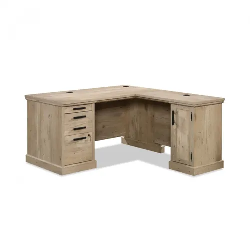 Escritorio en "L" con cajones - Sauder - Linea Mason Peak en Madera natural - Escritorios y sillas de escritorio, Uruguay | Rústico Hogar