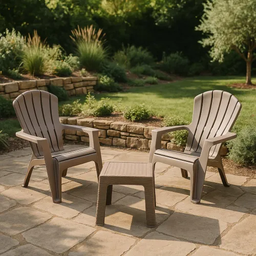 Set Terraza Polipropileno Marron Cassis en Beige - Muebles para el exterior, Uruguay | Divino