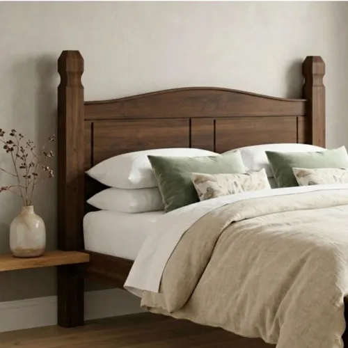 Respaldo 2 plazas Madera Maciza 140cm - Linea Mexicana - Oscuro en Marrón - Respaldos de cama, Uruguay | Rústico Hogar