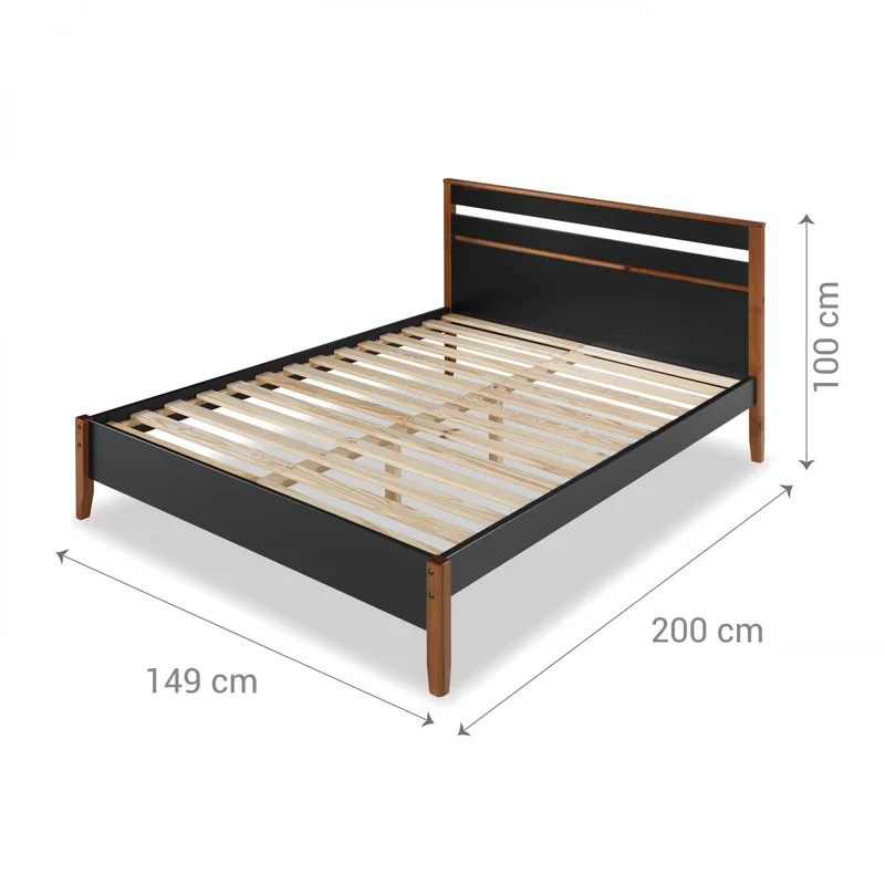 Cama 2 Plazas Madera Maciza en Multicolor - Dormitorio, Uruguay | Rústico Hogar, vista 3