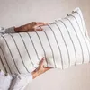 ALMOHADON LINO RAYADO GRIS - 70 X 43 CMS en Gris - Textiles, Uruguay | La Iberica, vista 1 de 5